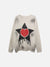 Dark Tie-dye Ripped Five-pointed Star Love Knitted Sweater