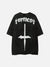 Washed Cross Letters Graphic Tee