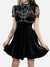 Gothic Chain Pentagram Mesh Patchwork Velvet Dress