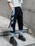 Patchwork Ribbons Buckle Cargo Pants