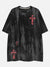 Washed Tie Dye Cross Letters Graphic Tee