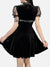 Gothic Chain Pentagram Mesh Patchwork Velvet Dress